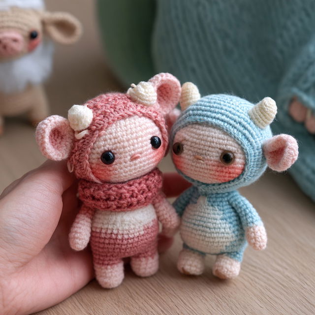 Amigurumi style, Midjourney V8.2, render 2 of 4