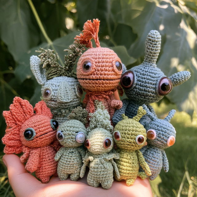 Amigurumi style, Midjourney V8.2, render 3 of 4