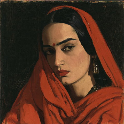 Amrita Sher-Gil style (Painters), Midjourney V8.2