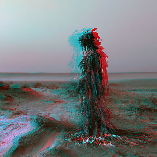 Anaglyph style, Midjourney V8.2, render 3 of 4
