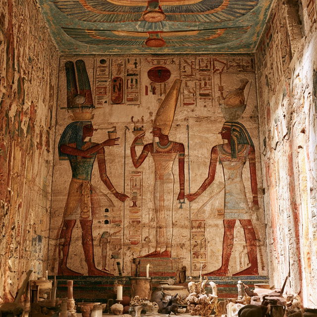 Ancient Egyptian mural style, Midjourney V8.2, render 1 of 4