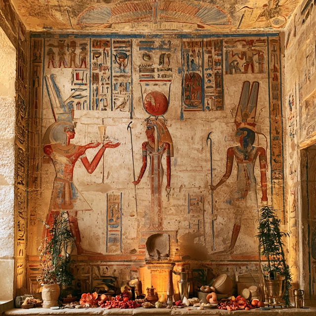 Ancient Egyptian mural style, Midjourney V8.2, render 4 of 4
