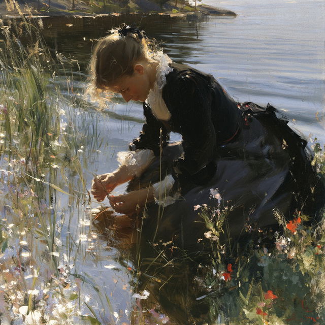 Anders Zorn style, Midjourney V8.2, render 3 of 4