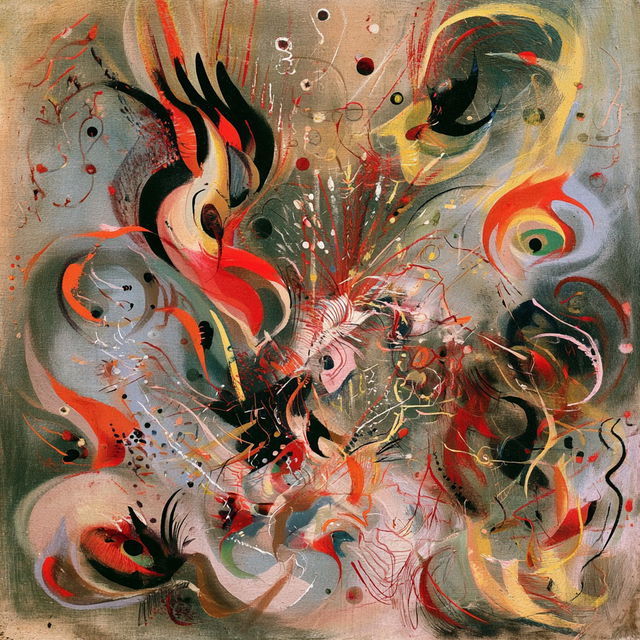 Andre Masson style, Midjourney V8.2, render 3 of 4
