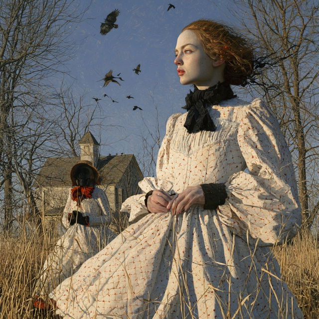Andrea Kowch style, Midjourney V8.2, render 1 of 4