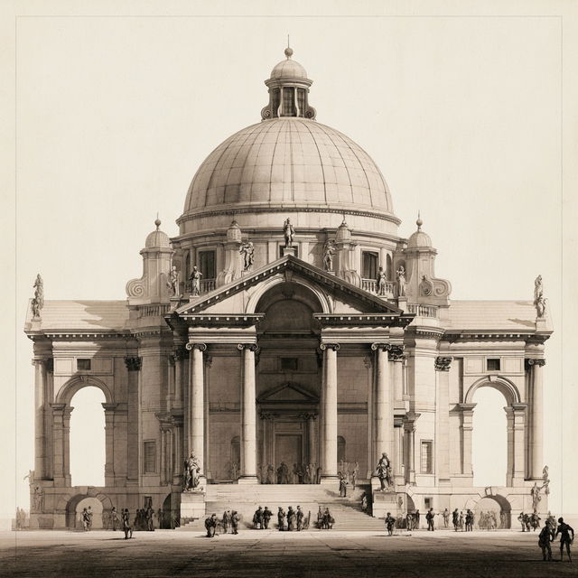 Andrea Palladio style, Midjourney V8.2, render 2 of 4