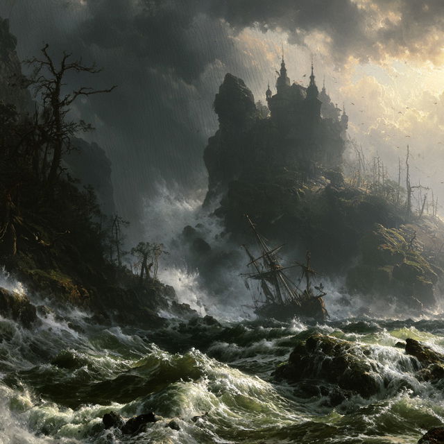 Andreas Achenbach style, Midjourney V8.2, render 4 of 4