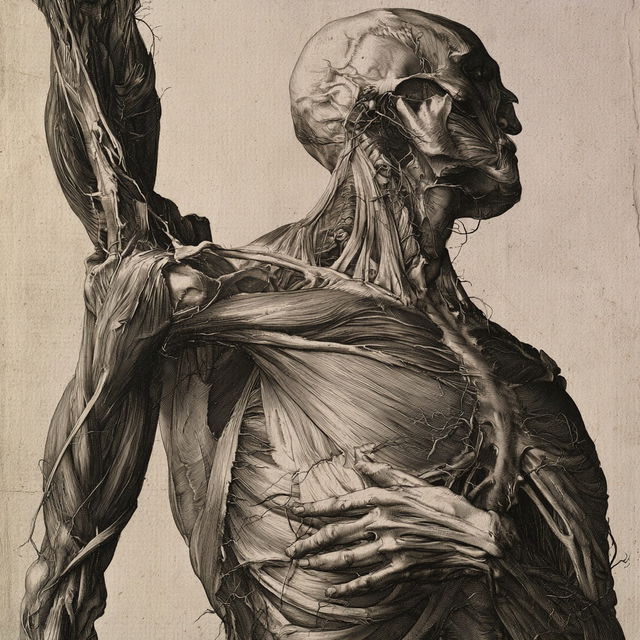 Andreas Vesalius style, Midjourney V8.2, render 2 of 4