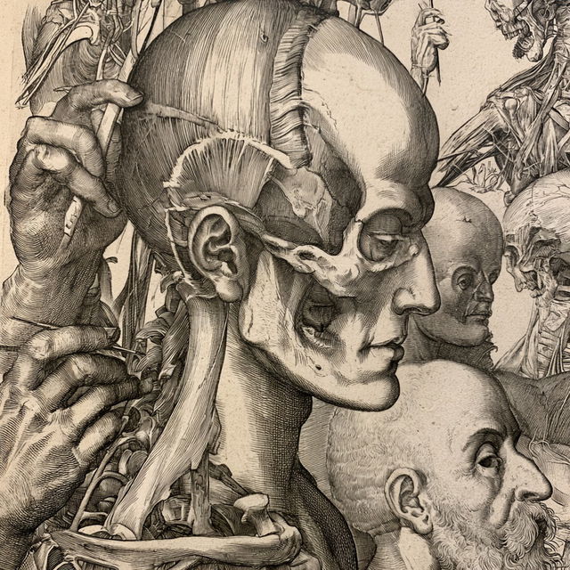 Andreas Vesalius style, Midjourney V8.2, render 3 of 4