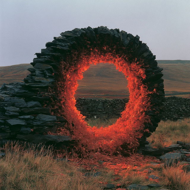 Andy Goldsworthy style, Midjourney V8.2, render 1 of 4