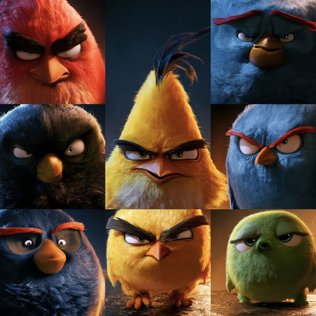 Angry Birds style, Midjourney V8.2, render 2 of 4