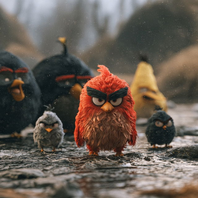 Angry Birds style, Midjourney V8.2, render 4 of 4