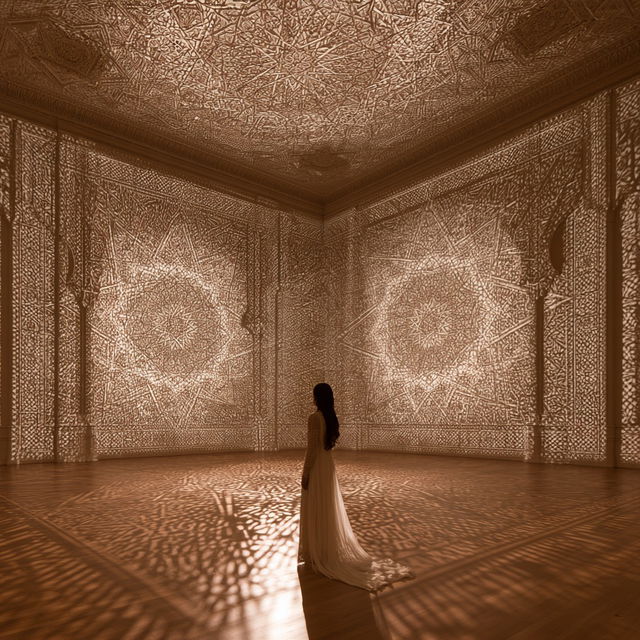 Anila Quayyum Agha style, Midjourney V8.2, render 2 of 4
