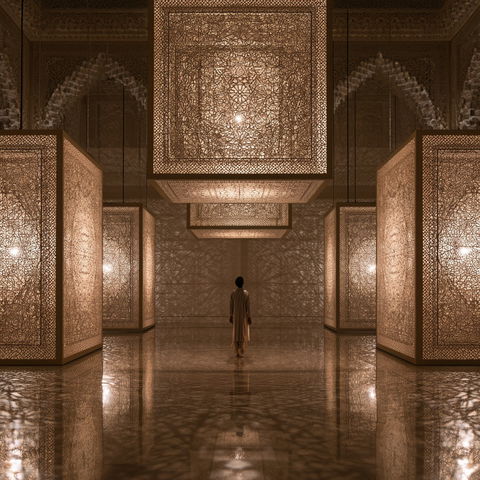 Anila Quayyum Agha style (Sculptors), Midjourney V8.2