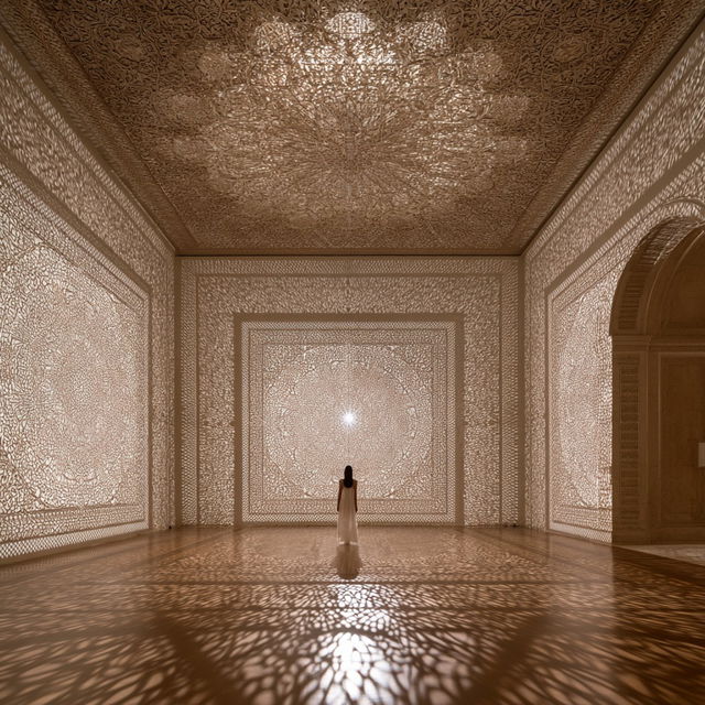 Anila Quayyum Agha style, Midjourney V8.2, render 4 of 4