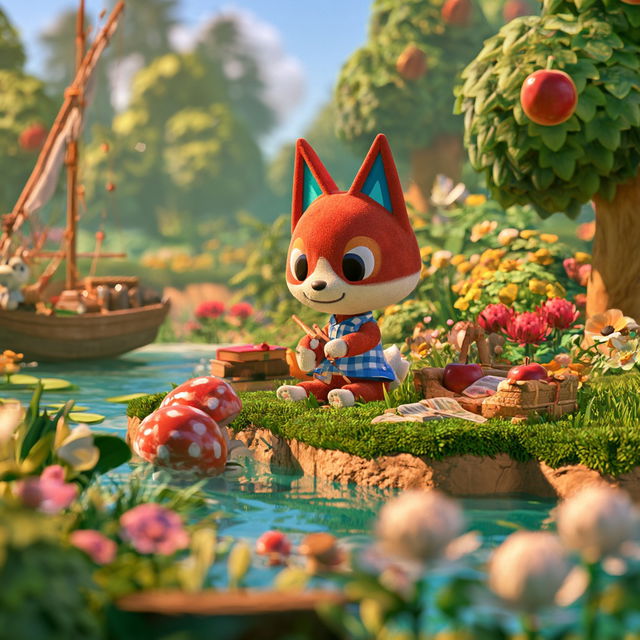 Animal Crossing style, Midjourney V8.2, render 4 of 4