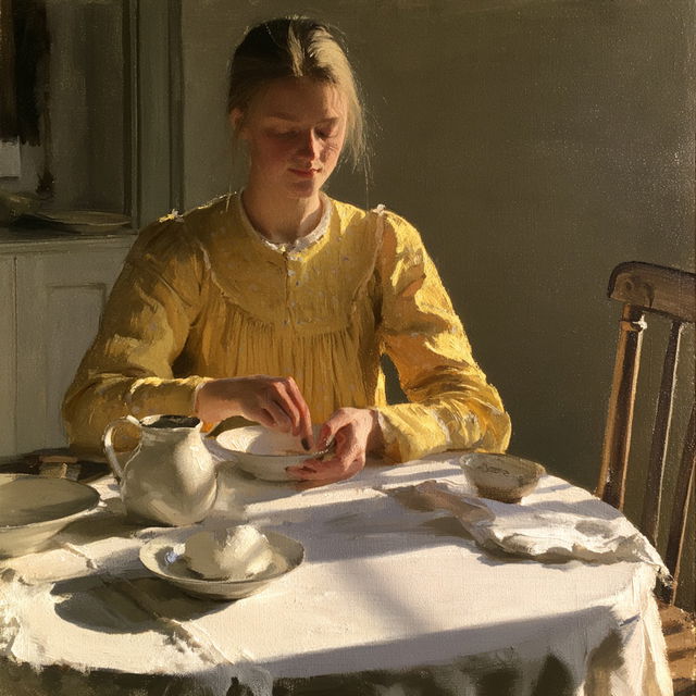 Anna Ancher style, Midjourney V8.2, render 2 of 4