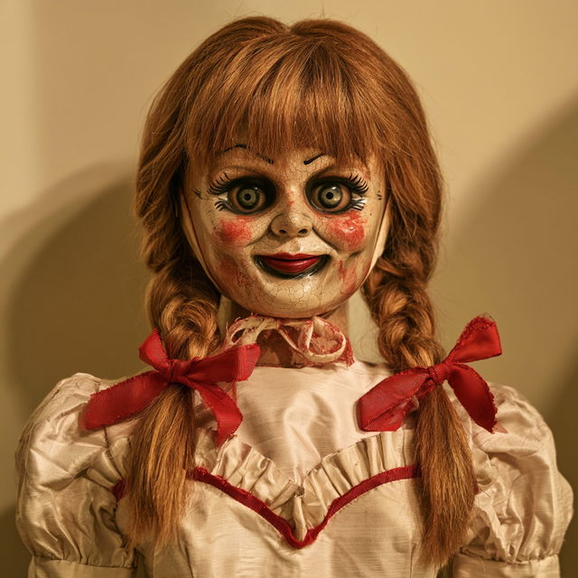 Annabelle doll style, Midjourney V8.2, render 4 of 4