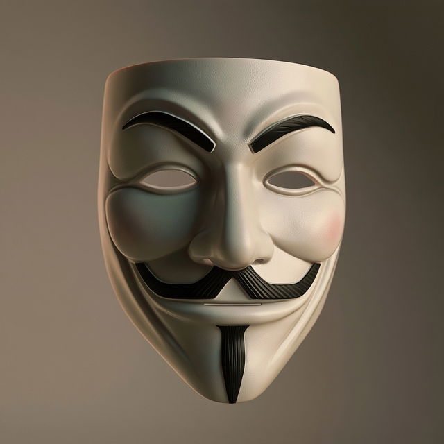 Anonymous mask style, Midjourney V8.2, render 4 of 4