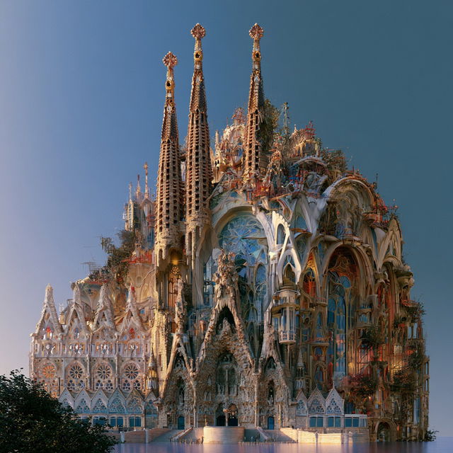 Antoni Gaudi style, Midjourney V8.2, render 1 of 4