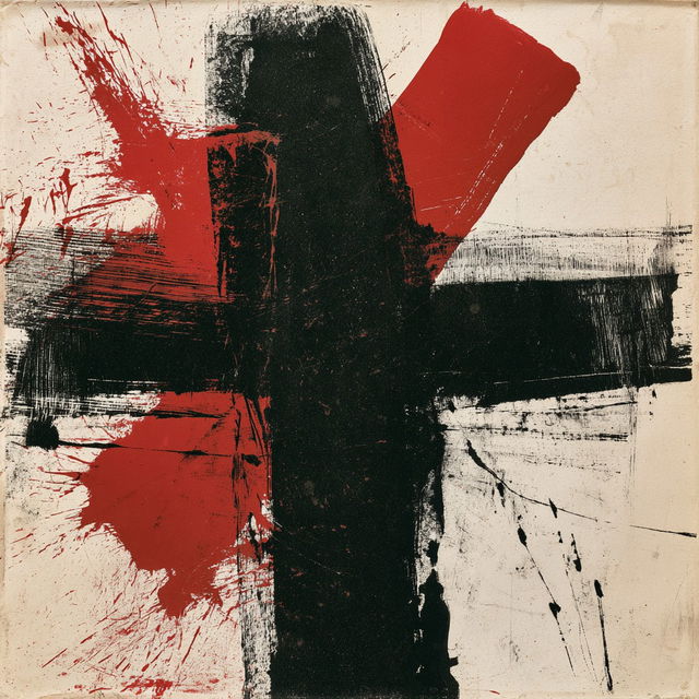 Antoni Tapies style, Midjourney V8.2, render 2 of 4