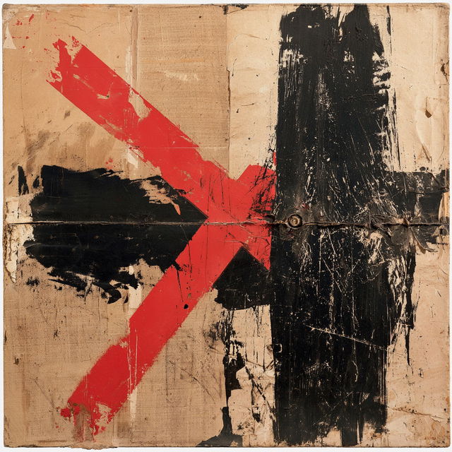 Antoni Tapies style, Midjourney V8.2, render 1 of 4