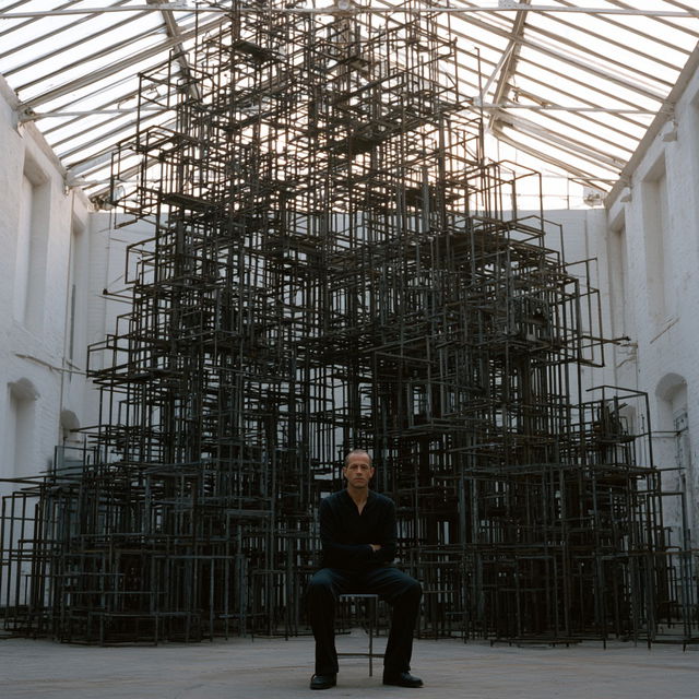 Antony Gormley style, Midjourney V8.2, render 4 of 4