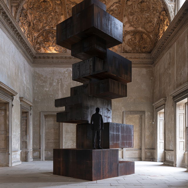 Antony Gormley style, Midjourney V8.2, render 3 of 4