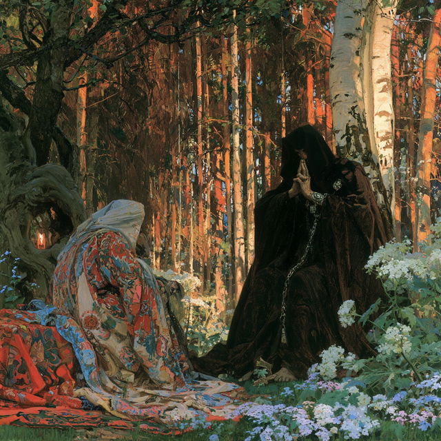 Apollinary Vasnetsov style, Midjourney V8.2, render 1 of 4