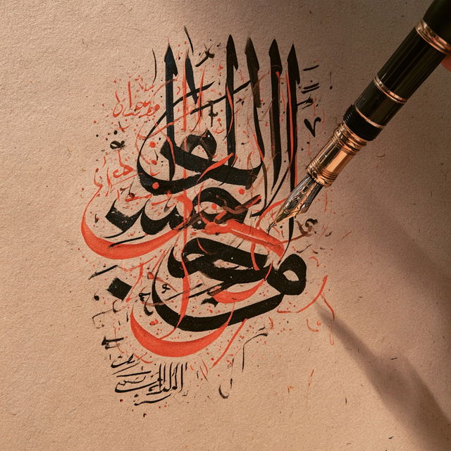 Arabic calligraphy style, Midjourney V8.2, render 1 of 4