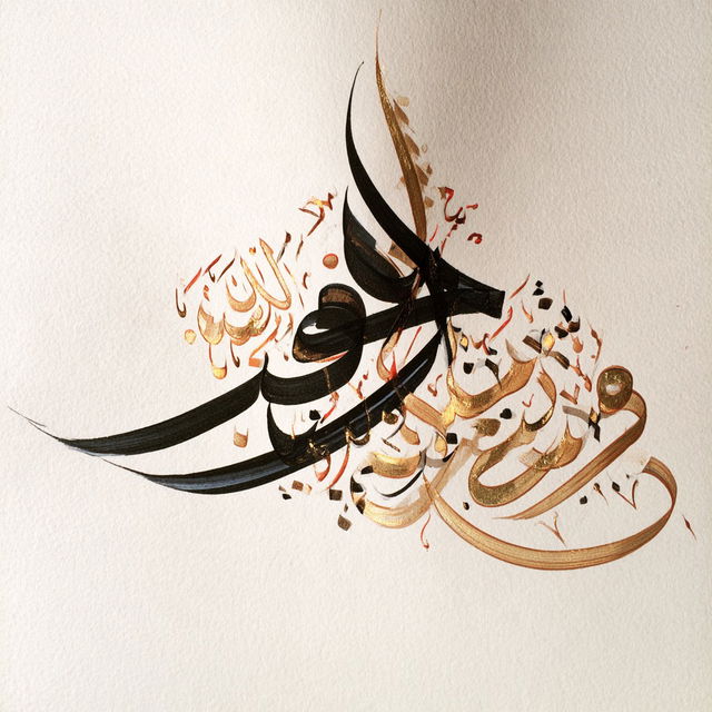 Arabic calligraphy style, Midjourney V8.2, render 3 of 4