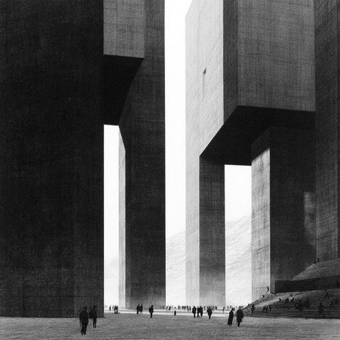 Arata Isozaki style (Architects), Midjourney V8.2