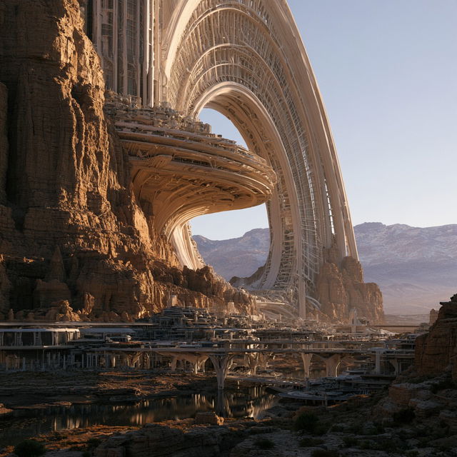 Arcology style, Midjourney V8.2, render 4 of 4