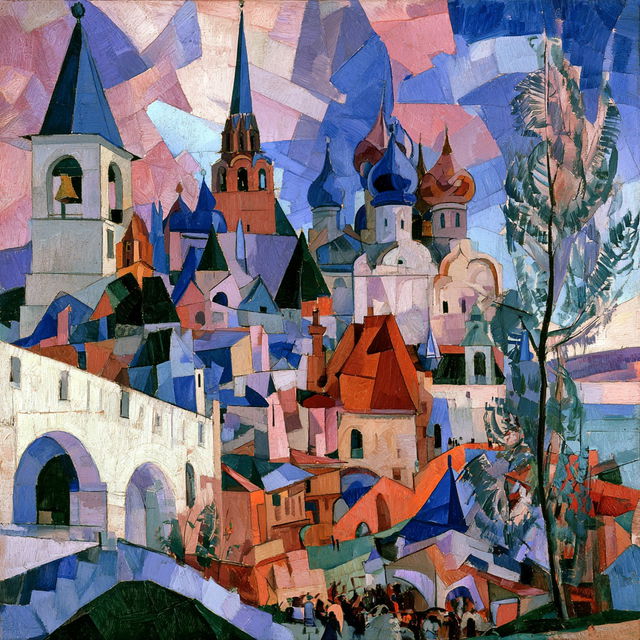 Aristarkh Lentulov style, Midjourney V8.2, render 1 of 4