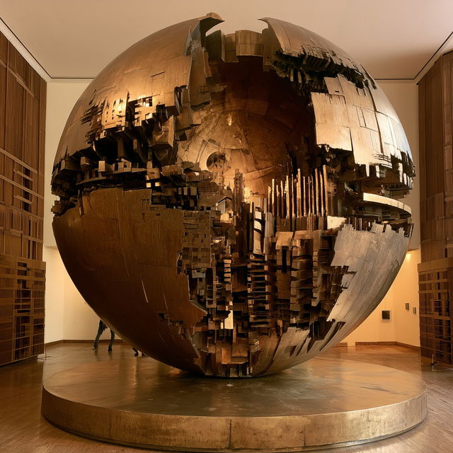 Arnaldo Pomodoro style, Midjourney V8.2, render 2 of 4