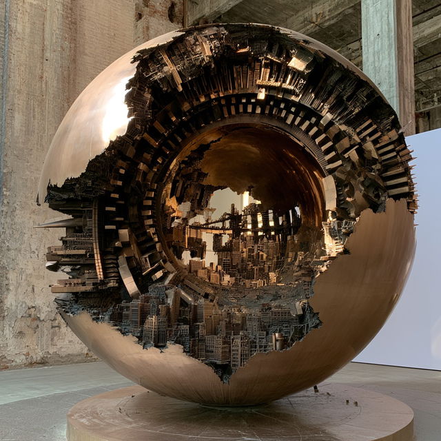 Arnaldo Pomodoro style, Midjourney V8.2, render 3 of 4