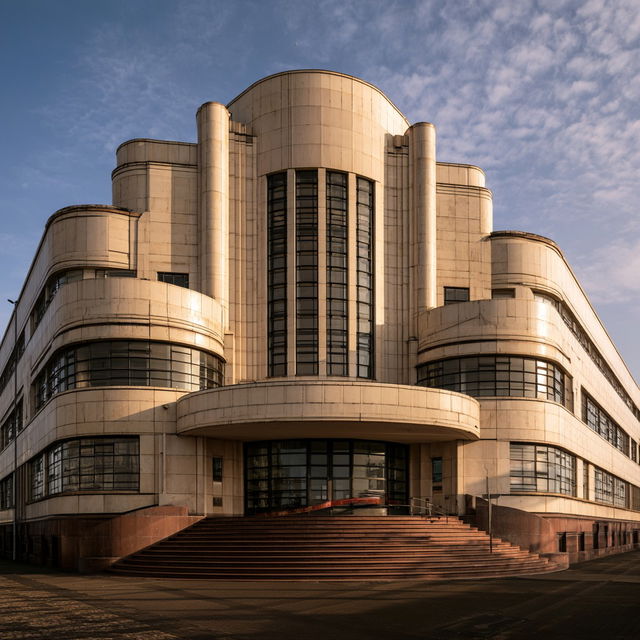 Art Deco architecture style, Midjourney V8.2, render 2 of 4