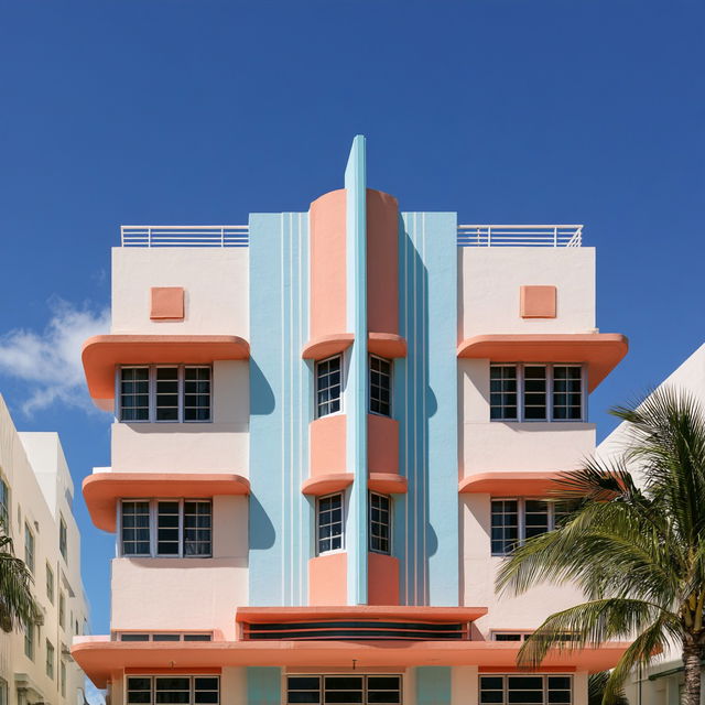 Art Deco architecture style, Midjourney V8.2, render 1 of 4