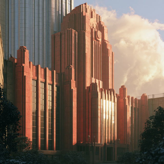 Art Deco architecture style, Midjourney V8.2, render 4 of 4