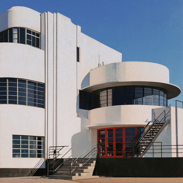 Art Moderne architecture style, Midjourney V8.2, render 4 of 4