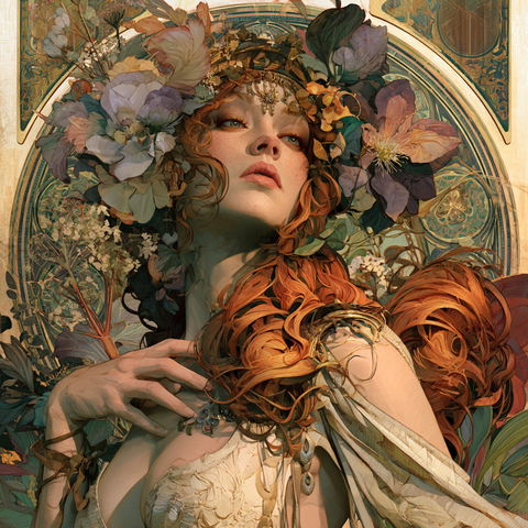 Art Nouveau style (Genres), Midjourney V8.2