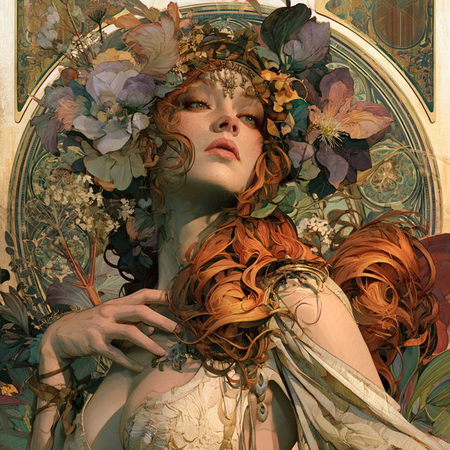 Art Nouveau style, Midjourney V8.2, render 4 of 4