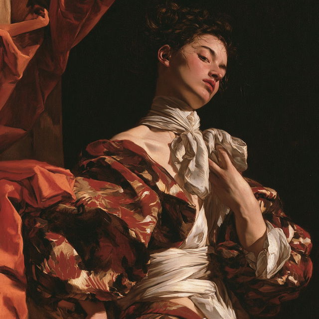 Artemisia Gentileschi style, Midjourney V8.2, render 2 of 4