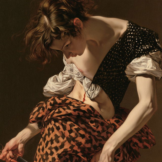 Artemisia Gentileschi style, Midjourney V8.2, render 3 of 4
