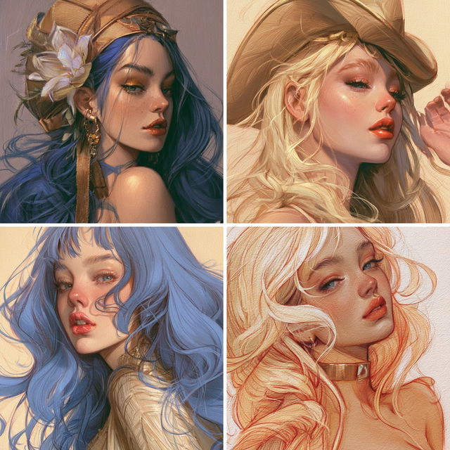 Artgerm style, Midjourney V8.2, render 3 of 4