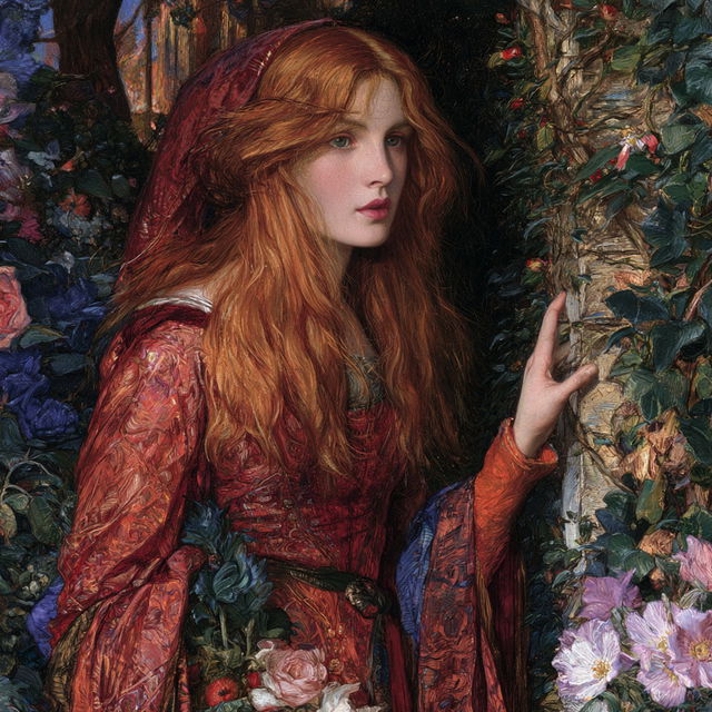 Arthur Hughes style, Midjourney V8.2, render 2 of 4