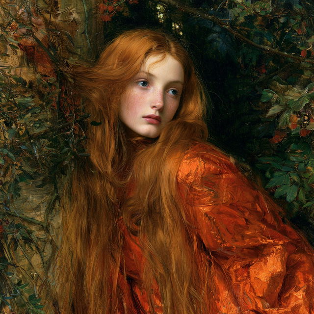 Arthur Hughes style, Midjourney V8.2, render 1 of 4
