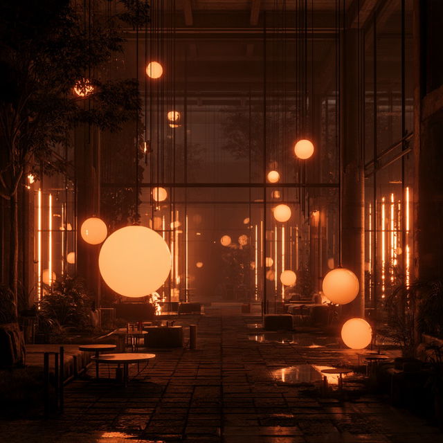 Artificial lighting style, Midjourney V8.2, render 1 of 4