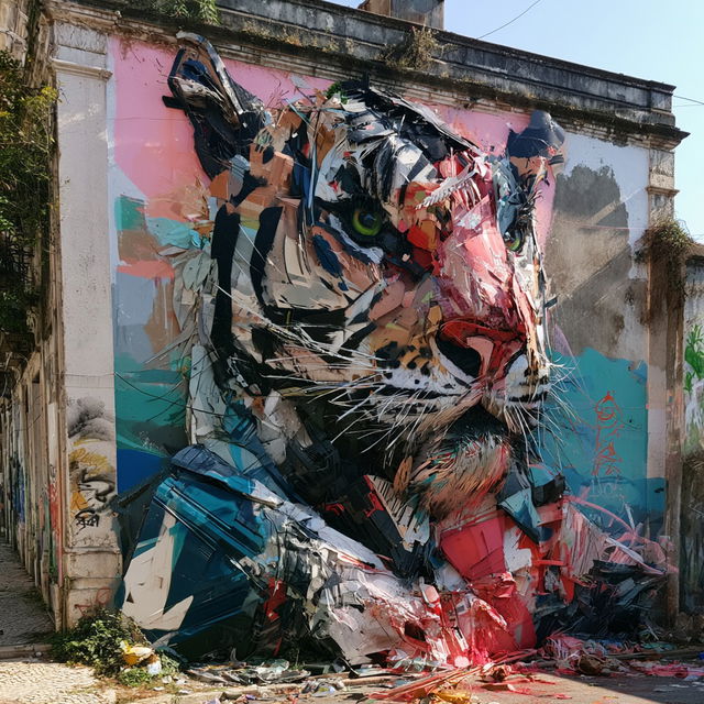 Artur Bordalo style, Midjourney V8.2, render 2 of 4