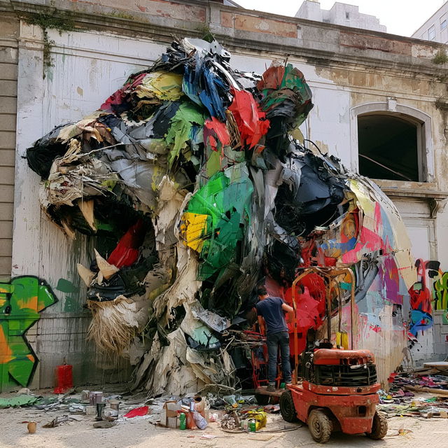 Artur Bordalo style, Midjourney V8.2, render 3 of 4